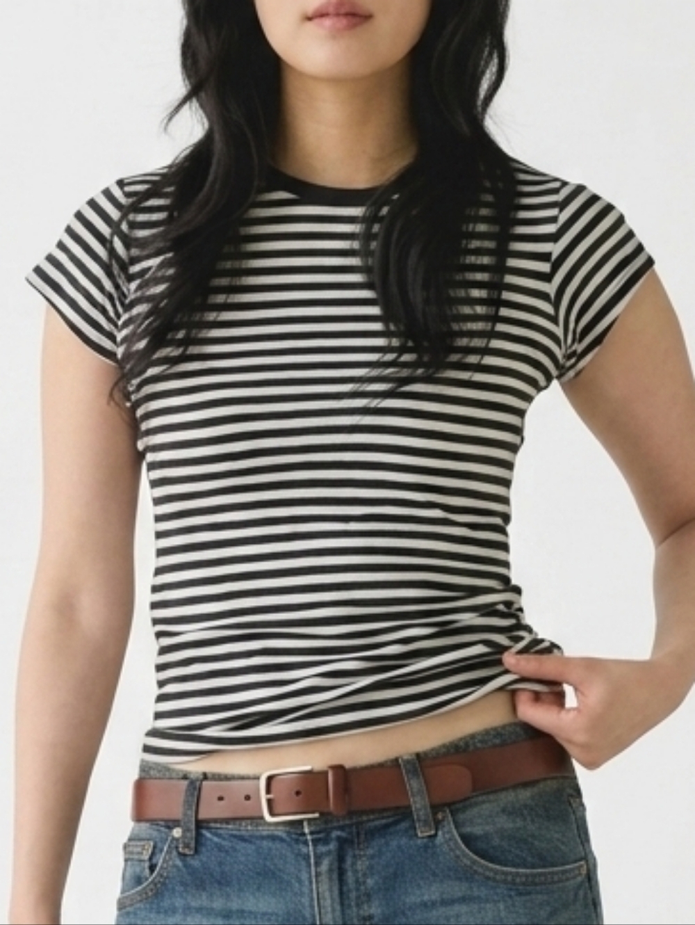 Old Navy Snug Crew-Neck Ribbed T-Shirt Medium Size